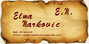 Elma Marković vizit kartica
